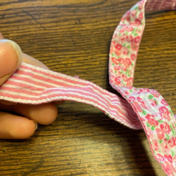 ❤️Pink and white strip dress with floral straps❤️ - Picture 5 of 8